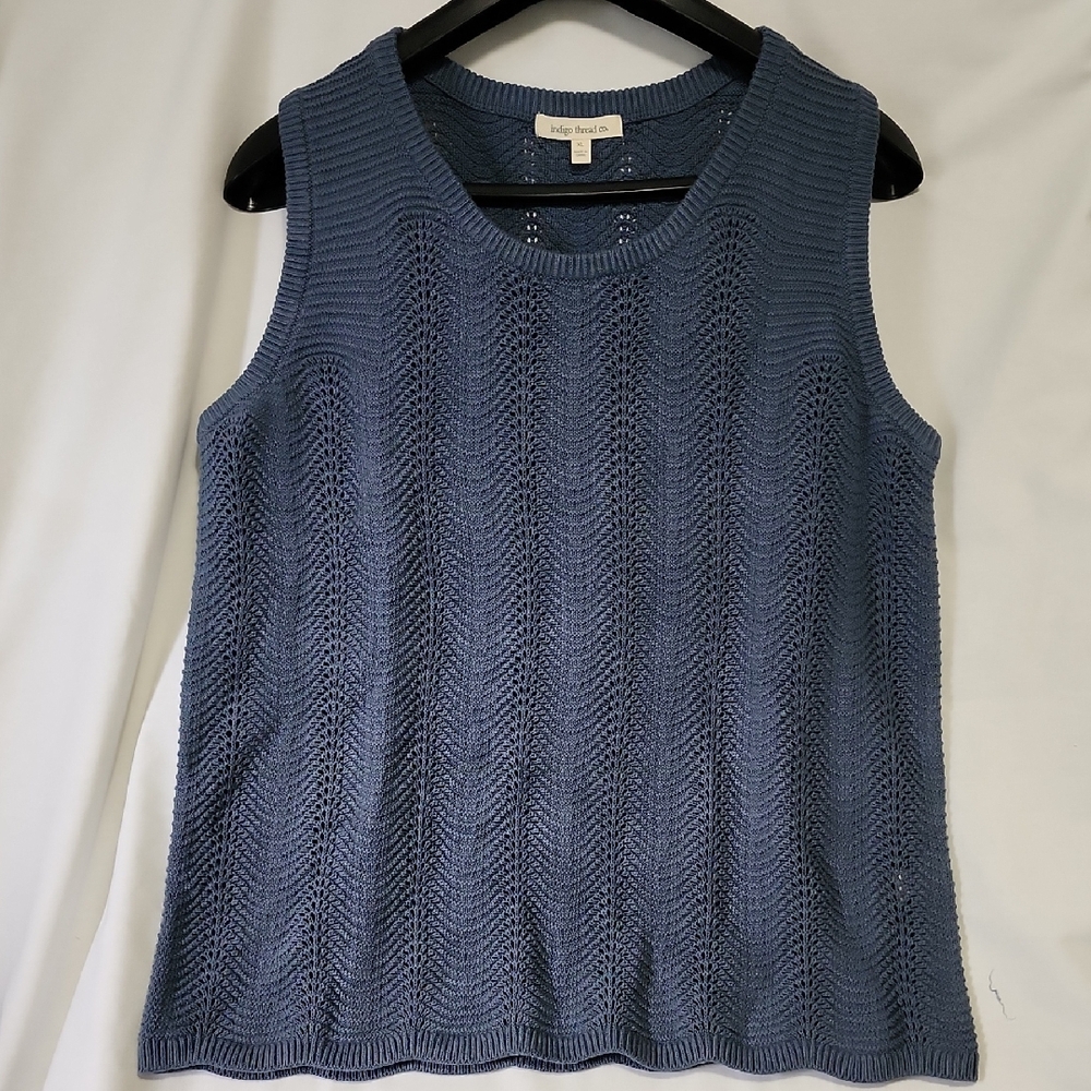 Indugo Thread Co. Blue Sleeveless Top